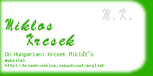 miklos krcsek business card